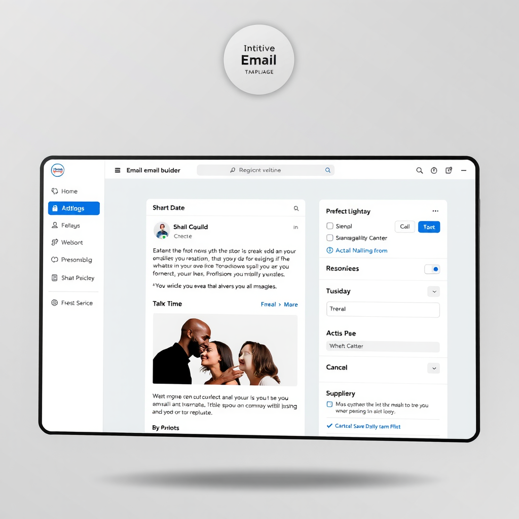 Intuitive email template builder showing drag-and-drop interface with dynamic variable insertion, preview panel, and customization options for creating personalized automated messages